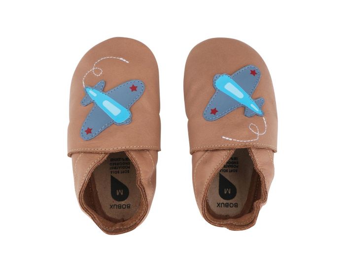 BOBUX Chaussons Bb Soft Soles en cuir - Avion Caramel