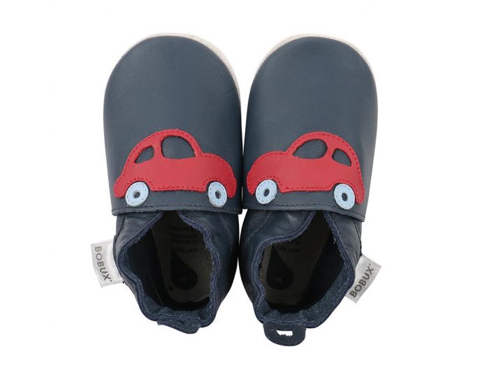 BOBUX Chaussons Bb Soft Soles en cuir - Voiture de sport Marine