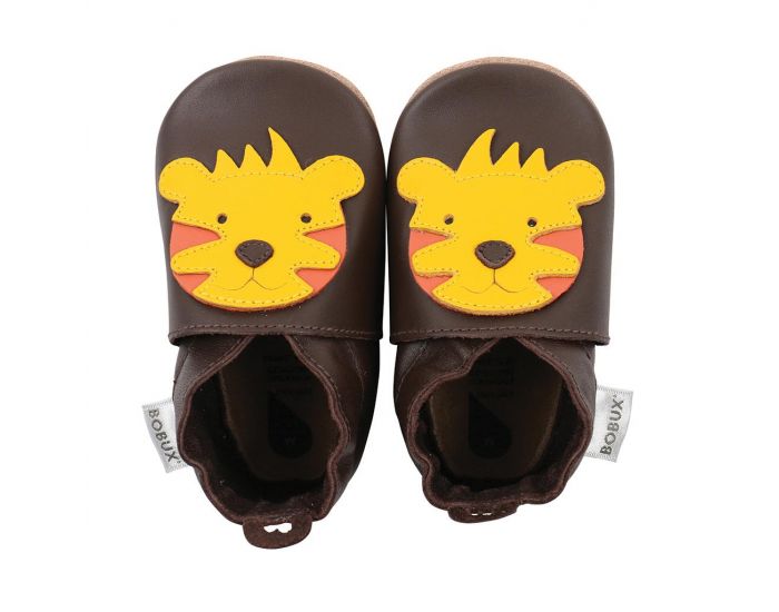 BOBUX Giants Chaussons Soft Soles en cuir Tigre chocolat