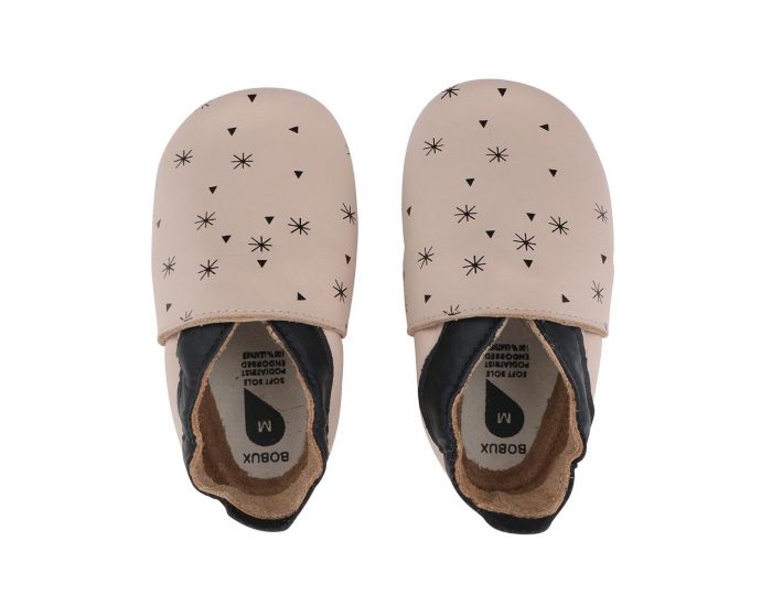 BOBUX Chaussons Bb Soft Soles en cuir - Flocons Beige