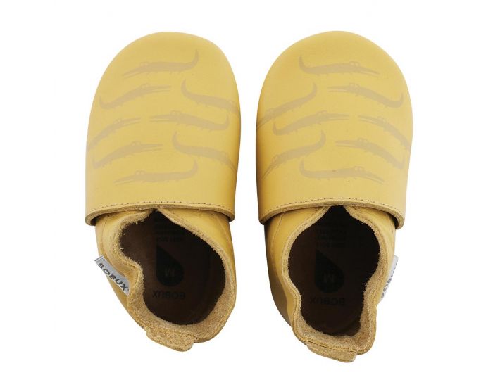 BOBUX Chaussons Bb Soft Soles en cuir - Ocre crocodile imprim