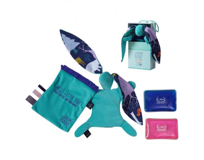 SEVIRA KIDS Doudou bouillotte compresse gel froid - sp�cial b�b� - 2 en 1 - Woodland - Turquoise