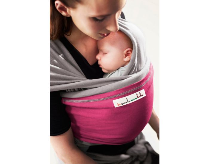 LOVE RADIUS par JPMBB Echarpe De Portage GRIS CLAIR Poche Fuschia