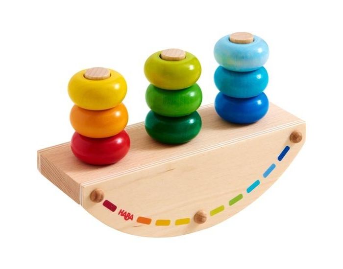 HABA Jeu  enficher Equilibre arc-en-ciel - Ds 18 mois