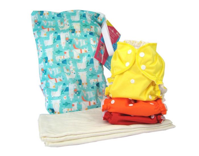 APPLECHEEKS Pack Dcouverte Couches Lavables - TE1  poche/TE2 (Tout en 2) - Taille Unique (2.8-16kg