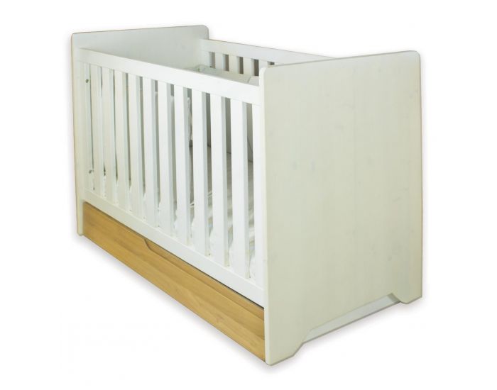 LA CABANE DE CALYS Lit 60*120 & son tiroir - Oaki Laqu  Blanc