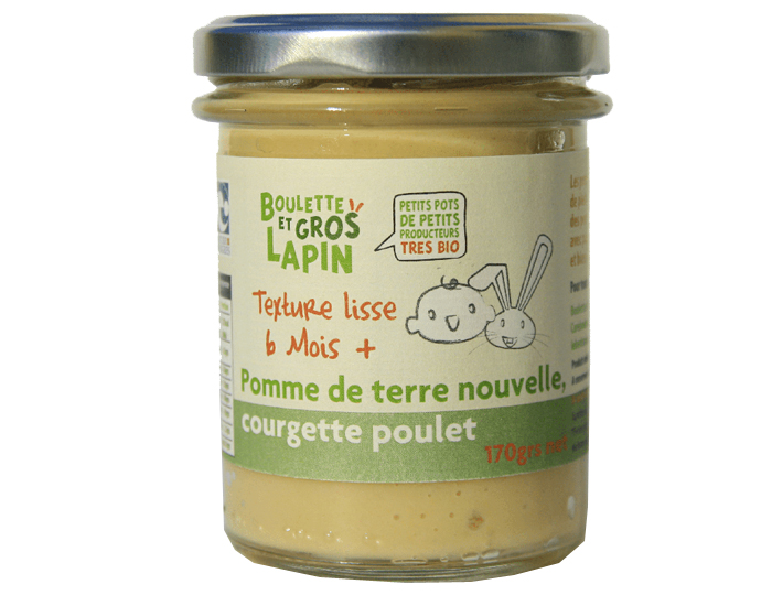 BOULETTE ET GROS LAPIN Petit Pot Pommes de Terre Nouvelles Courgette Poulet - Ds 6 mois - 170 g