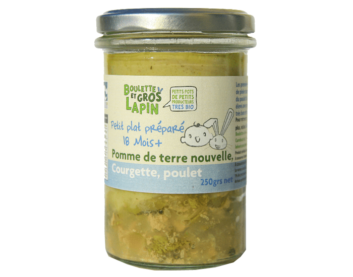BOULETTE ET GROS LAPIN Pot Pommes de Terre Nouvelles Courgette Poulet - Ds 18 mois - 250 g