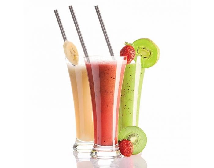 ECO-CONSEILS 4 Pailles en Inox avec Brosse