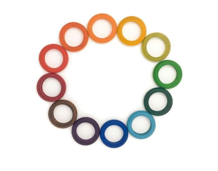 GRAPAT Jouets libres 12 anneaux multicolores - Ds 10 mois