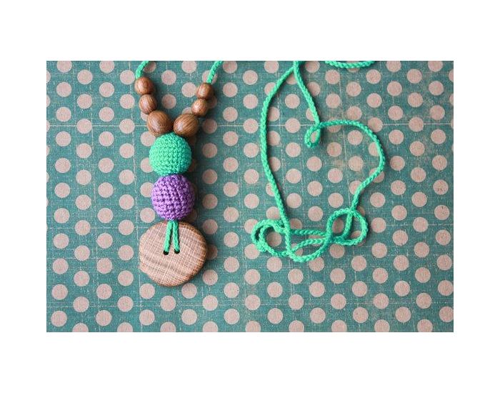 KANGAROO CARE Collier d'allaitement et de portage Purple & Mint Chne - BN036