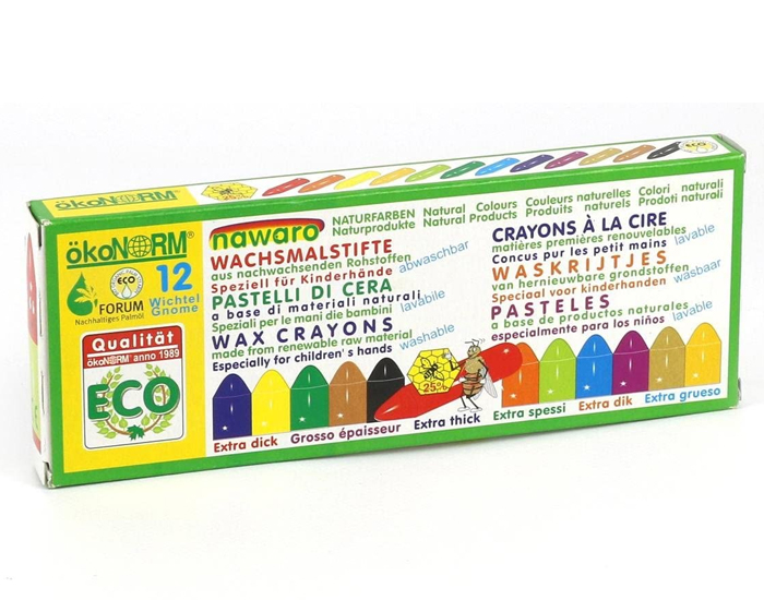 OKONORM Mini-Crayons à la Cire d'Abeille - 12 Crayons