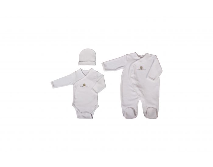 EVEIL ET NATURE Set Dors-Bien Body et Bonnet - 3 Mois