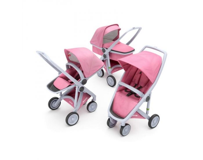 GREENTOM Greentom - Poussette cologique Upp 3 en 1 - Rose / gris
