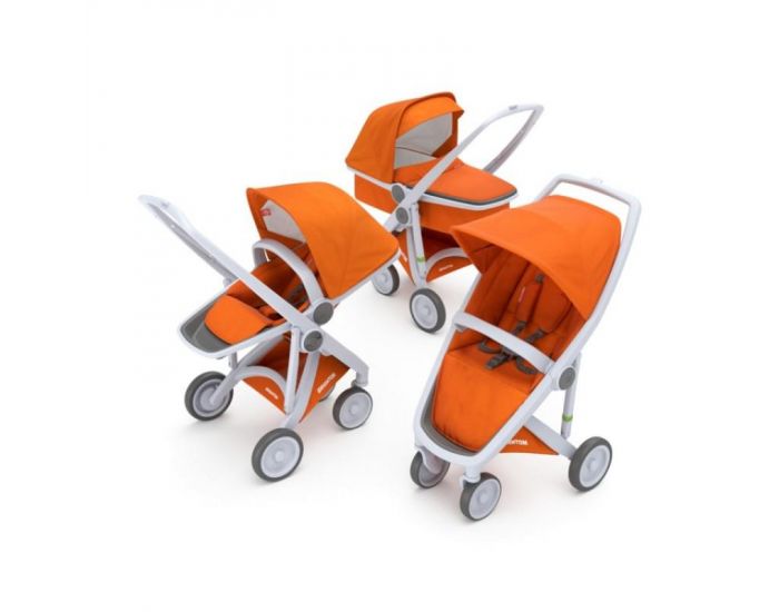 GREENTOM Greentom - Poussette cologique Upp 3 en 1 - Orange / gris