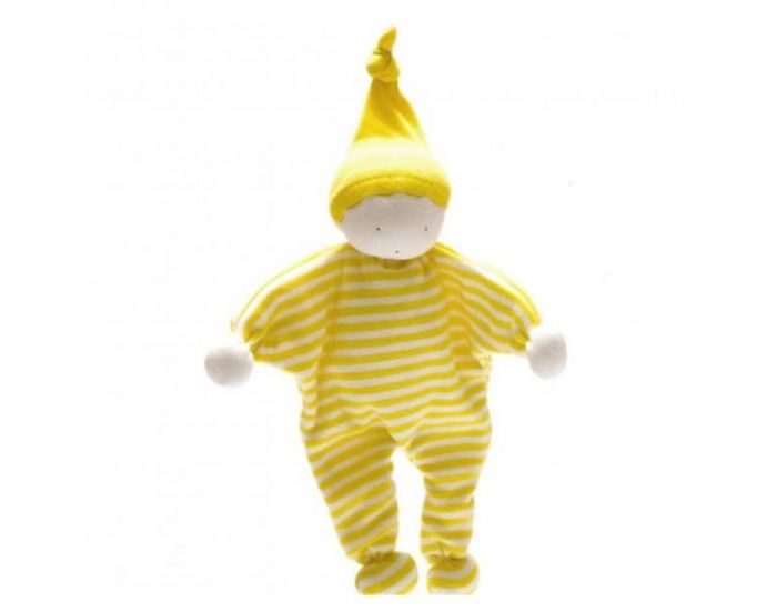 BEST YEARS Doudou Lutin en Coton Bio - Jaune & Blanc - D�s la Naissance