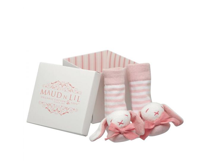 MAUD'N LIL Chaussons Bb Lapin en Coton Bio 0-9 mois