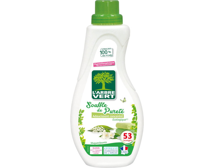 L'ARBRE VERT Adoucissant Souffle de Pureté - 53 Lavages - 800 ml 800 ml
