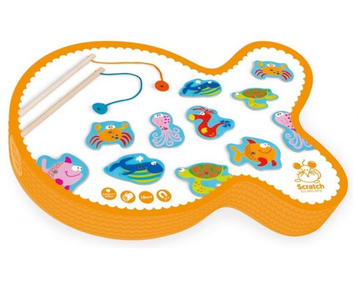 SCRATCH EUROPE Jeu de pche Poissons amusants Orange - Ds 18 mois