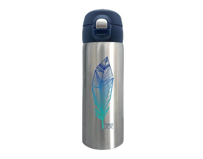 GASPAJOE Gourde en inox collection trendy Plume Bleue - 350 ml