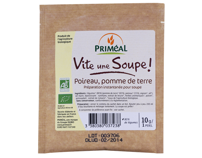 PRIMEAL Vite une Soupe ! Poireaux, Pomme de Terre - 10 g