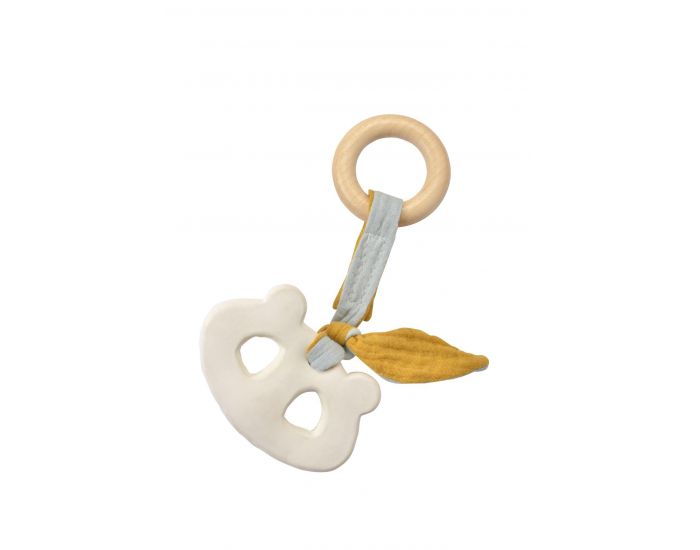 KIKADU Dentition Caoutchouc + Anneau Bois - Panda - Ds 3 mois