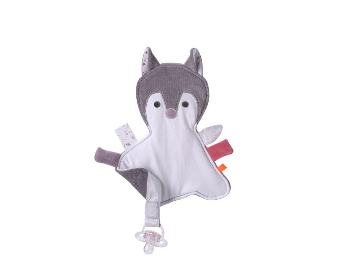 KIKADU Doudou Etiquettes Renard Etoiles Rose - Ds la Naissance