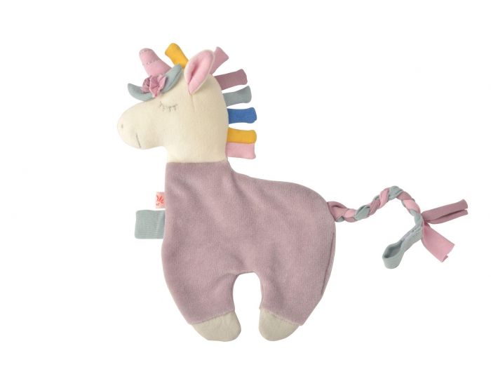 KIKADU Doudou tiquette Attache Sucette Licorne - Ds la Naissance