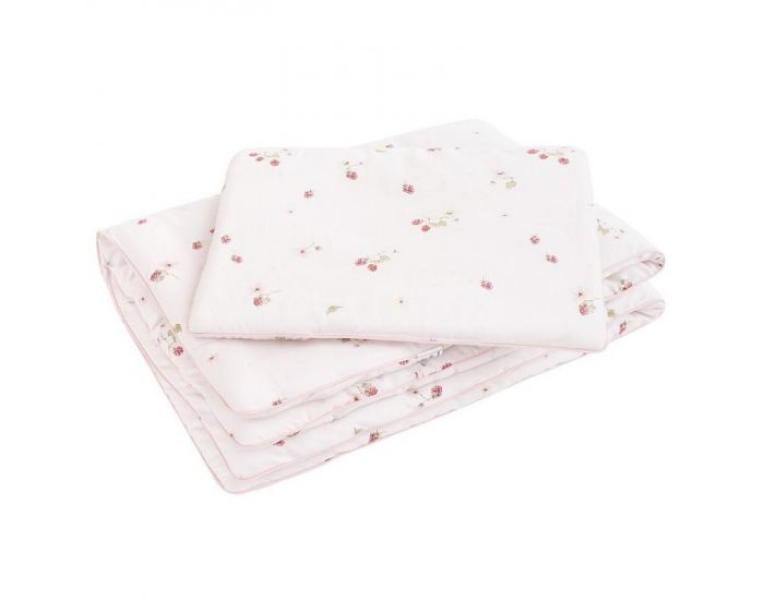 SEVIRA KIDS Couette 135x100 et Oreiller Enfant - Framboise Blanc