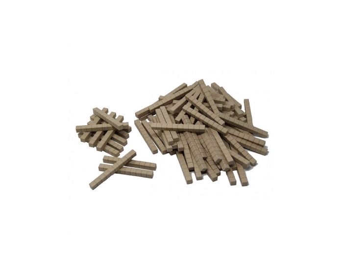 100 Barres de 10 - Base 10 en Bois Naturel - Ds 3 ans
