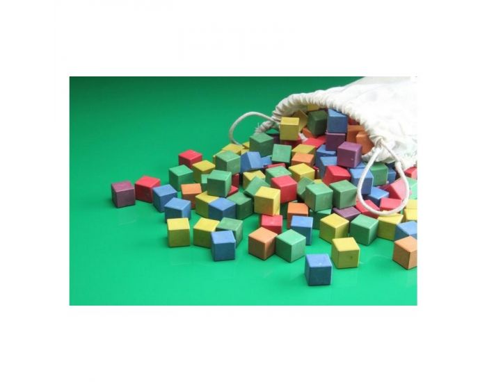 Lot de 150 Cubes Colorés en Bois Re-Wood - Dès 3 ans
