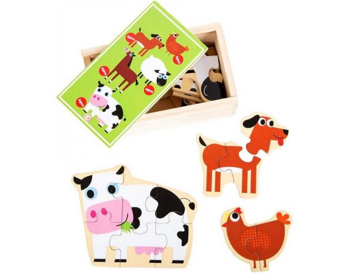 Puzzle Animaux 5 en 1 - Ds 2 ans