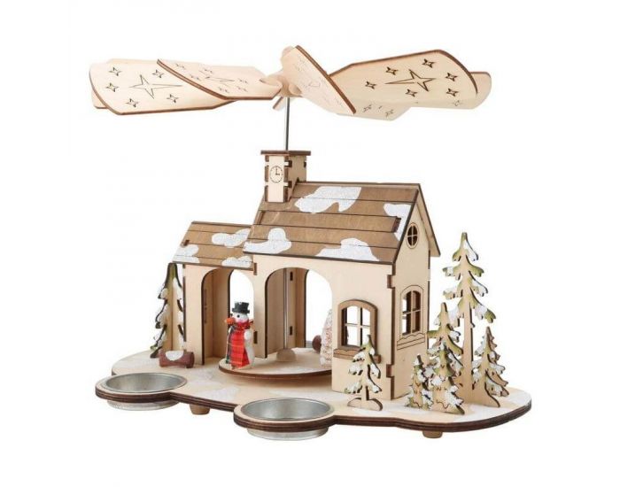 Maison de Noel avec hlices - en Bois