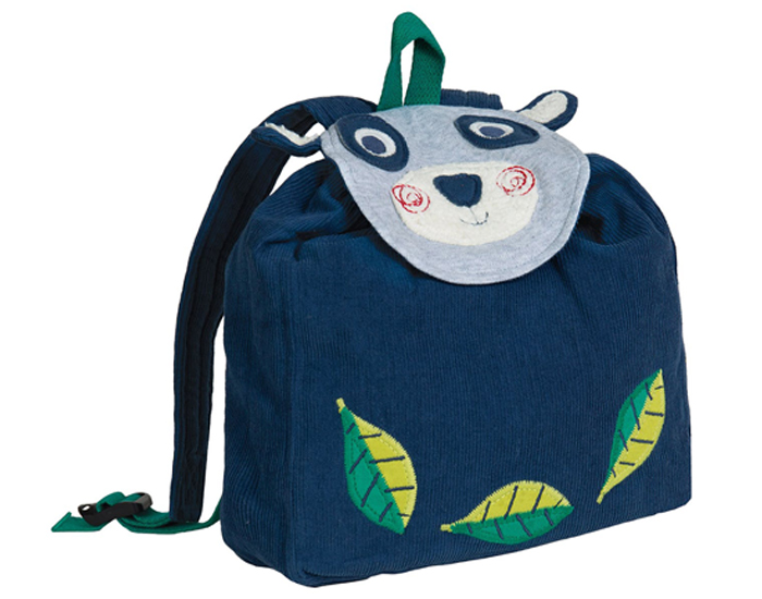 FRUGI Sac  Dos en Coton bio Bleu Panda - Ds 3 ans