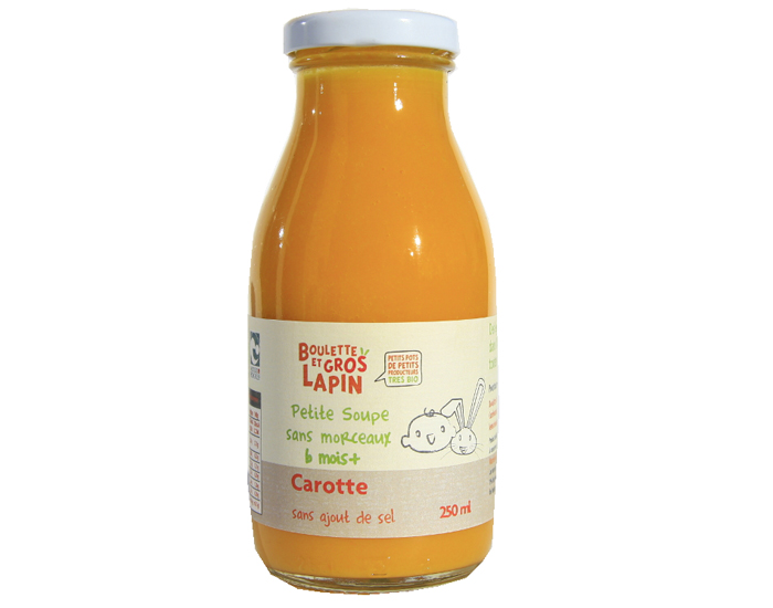 BOULETTE ET GROS LAPIN Petite Soupe de Carottes Sans Morceaux - Ds 6 mois - 250 ml