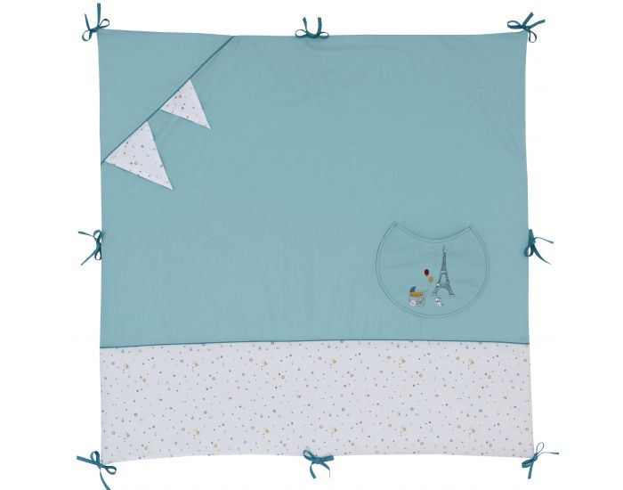 P'TIT BASILE Tapis d'Eveil - Fond de Parc 100x100 cm - Little Paris