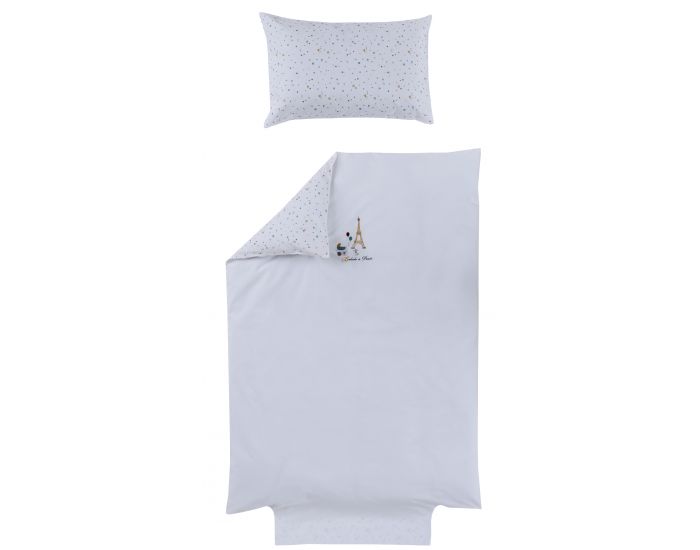P'TIT BASILE Housse de couette 100x 140 cm + Taie Oreiller - Little Paris