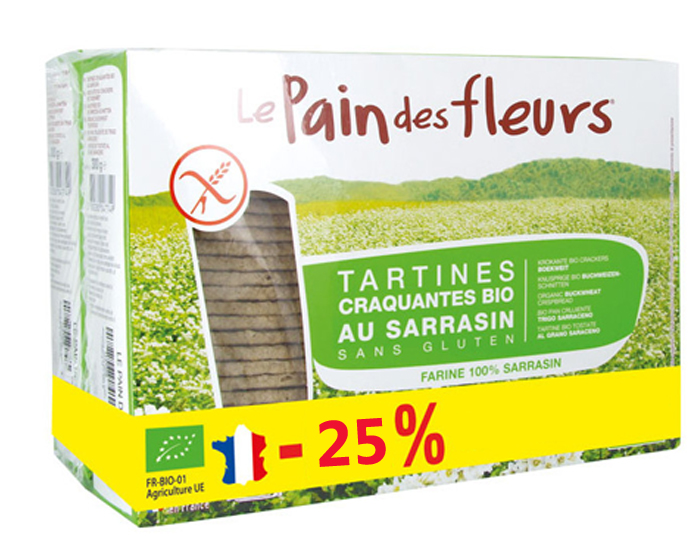 LE PAIN DES FLEURS Tartines Craquantes au Sarrasin - Lot de 2 x 300 g