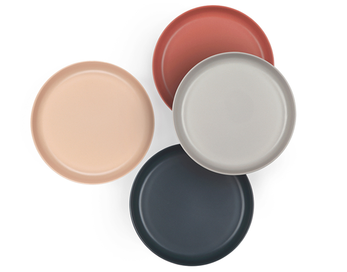 EKOBO Set 4 de Assiettes Scandi en Bambou