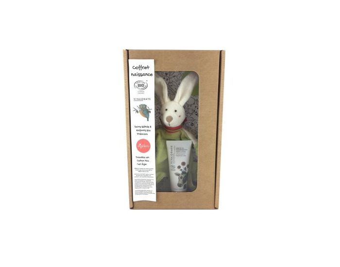 VIVAIODAYS Coffret Naissance Lotion Nourrisante et Doudou Lapin Bio