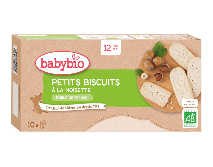BABYBIO Petits Biscuits à la Noisette - 160 g - Dès 12 mois