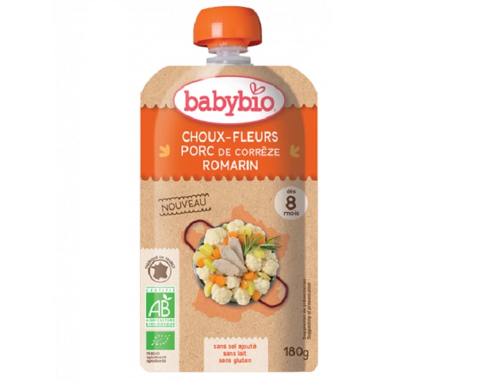 BABYBIO Gourde Menu du Jour - 180 g - Ds 8 mois