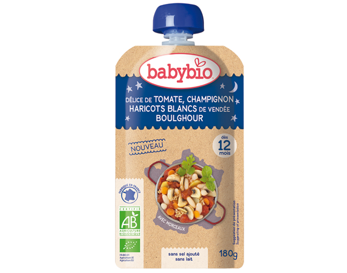 BABYBIO Gourde Bonne Nuit - 180g - Ds 12 mois