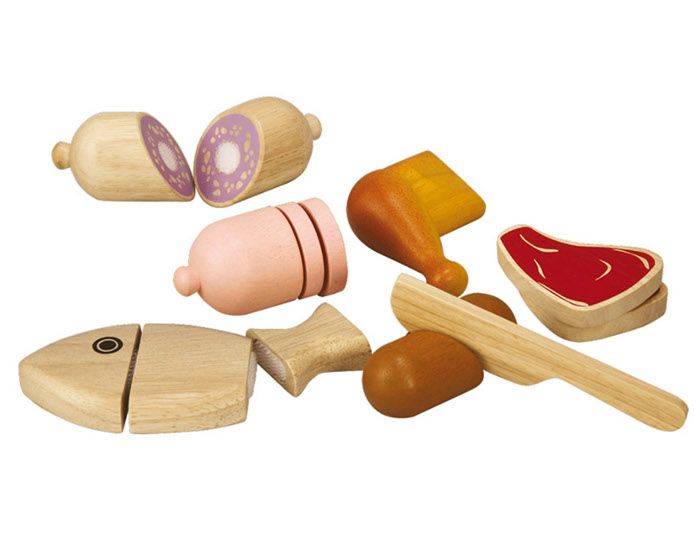PLAN TOYS Viande et Poisson  couper - ds 3 ans