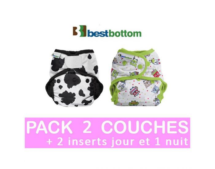 BEST BOTTOM PACK DECOUVERTE couches lavables taille unique