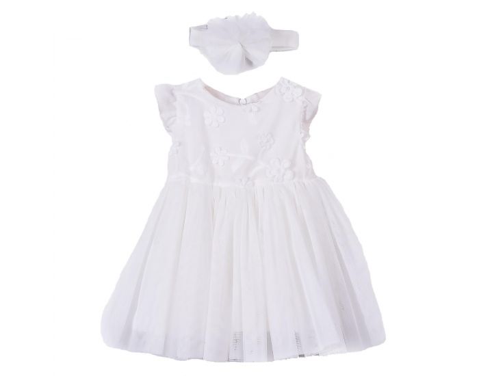 SEVIRA KIDS Robe de crmonie pour bb avec body et bandeau en coton bio - Collection Crmonie Bla
