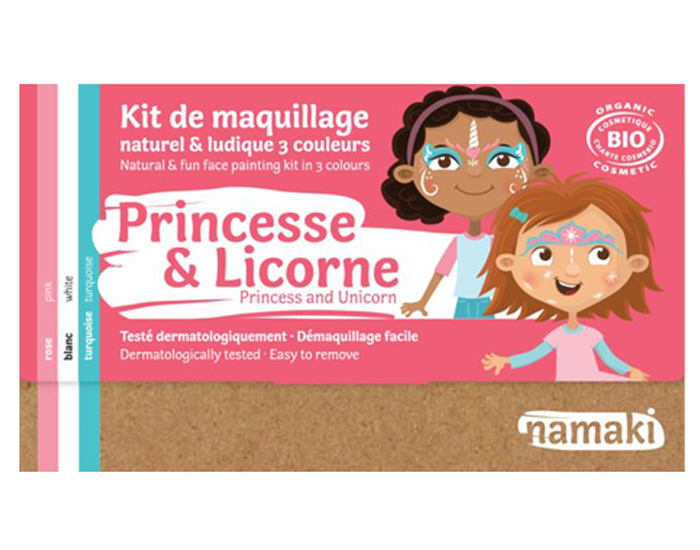 NAMAKI Kit de Maquillage 3 Couleurs - Princesse et Licorne