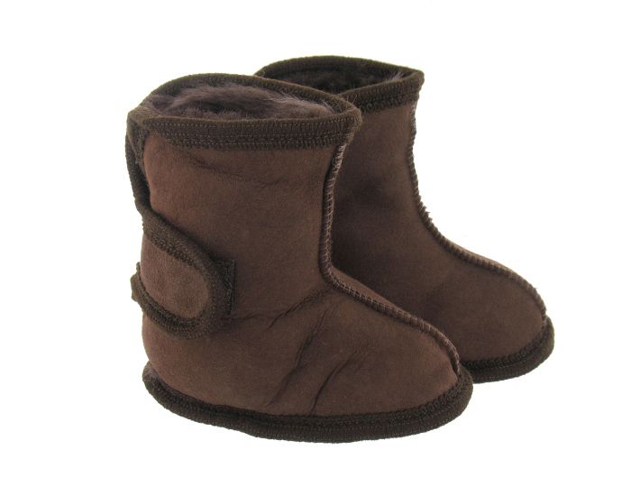 Bottes B�b� en Peau d'Agneau - Chocolat