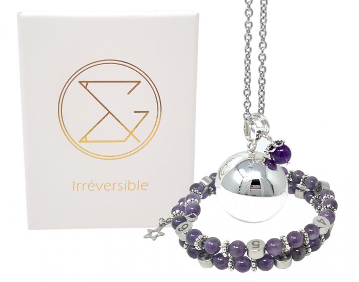 IRREVERSIBLE Coffret Bracelet d'Allaitement + Bola Amethyste Violet