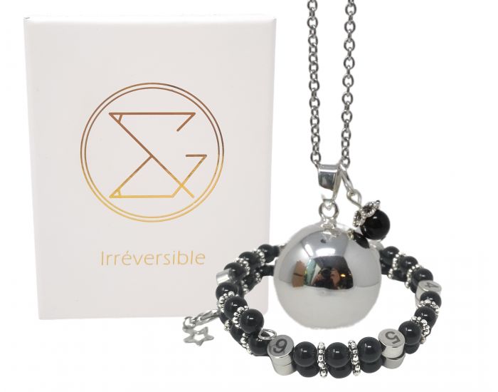 IRREVERSIBLE Coffret Bracelet d'Allaitement + Bola Obsidienne Noire
